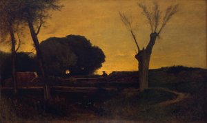 Kväll i Medfield, Massachusetts, 1875. av George Inness