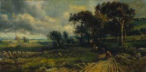 Fluffiga moln av George Inness