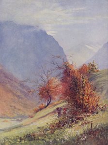 Höst i Alpland (färg litho)