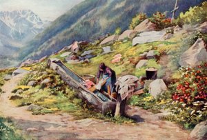 I Chamonixdalen (färg litho)