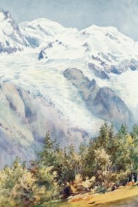 Mont Blanc från Ruskin Stone (färg litho)