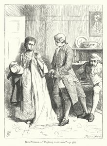 Illustration för She Stoops To Conquer (gravyr) av George John Pinwell
