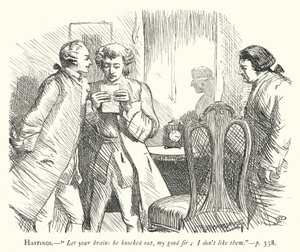 Illustration för She Stoops To Conquer (gravyr) av George John Pinwell