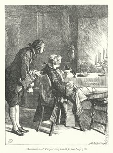 Illustration för She Stoops To Conquer (gravyr) av George John Pinwell