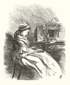 Illustration för Strofer om kvinna (gravyr) av George John Pinwell