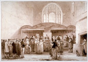 Interiörvy av Guildhall Chapel, City of London, 1817 av George Jones