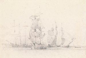 Studie av segelfartyg av George Jones