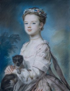 Porträtt av Lady Charlotte Boyle (pastell på papper) av George Knapton