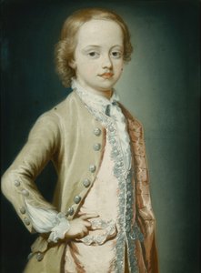 Porträtt av Hon. William Napier, 1735, åtta år, trekvartslängd, bär en grön kappa, 1735