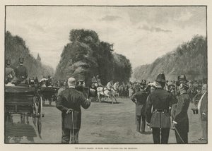 The London Season: I Hyde Park, väntar på Shahzada (gravyr) av George L. Seymour