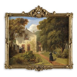 En solbelyst trädgård av George Lance