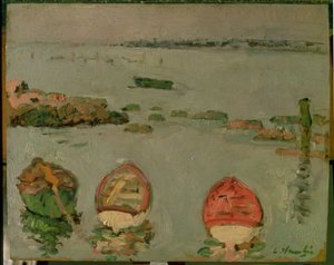 Båtar, Lower Largo, Fife av George Leslie Hunter
