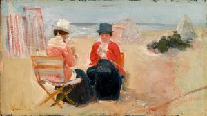 The Red Jacket, ca 1910-14 (olja på kvarnbräda)