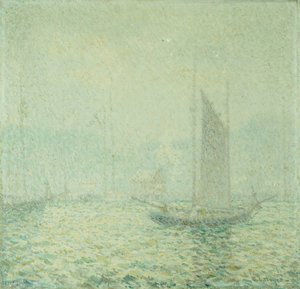 Harbor Mist (olja på duk) av George Loftus Noyes