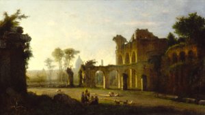 Utsikt över fredens tempel i Forum Romanum, 1864.
