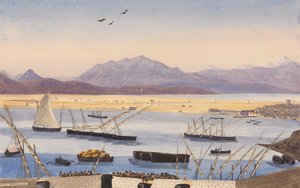 En del av Gibraltarbukten, de spanska linjerna