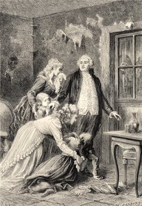 Kungens farväl till sin familj i januari 1793 (gravyr)