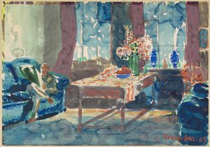 Självporträtt: Interiör av min lägenhet i New York av George Luks