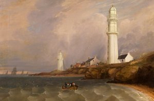 Fyrar - West Lights, Tayport, ca 1840 (olja på duk) av George McGillivray