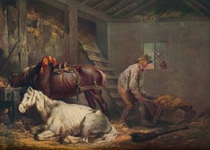 Hästar i ett stall, 1791