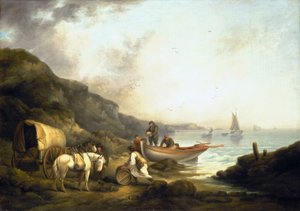 Smugglare på väg mot kusten. Olja på duk, tidigt 1800-tal, av George Morland (1763-1804). av George Morland