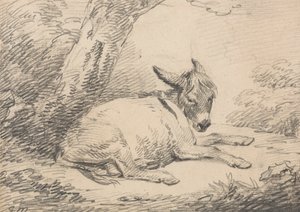 Studie av en åsna under ett träd av George Morland