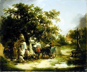The Bell Inn, Kilburn (olja på duk) av George Morland