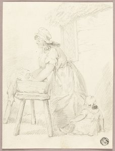 Kvinna som tvättar kläder av George Morland