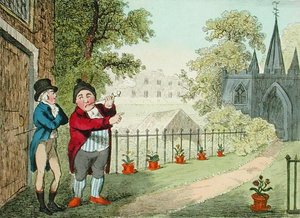 Showing a Garden, graverad av Isaac Cruikshank (1756-c.1811), publicerad 1796 (akvatint) av George Moutard (after) Woodward