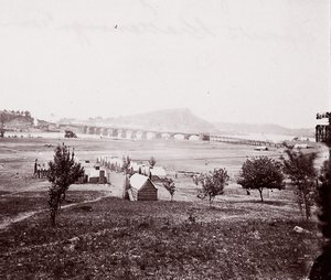 Bridge Builders Camp mittemot Chattanooga, ca. 1864. av George N. Barnard
