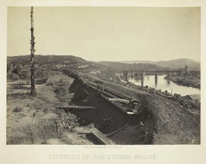 Försvar av Etawah-bron, 1866. av George N. Barnard