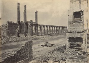 Ruinerna av R.R. Depot, Charleston, South Carolina, 1860-talet. av George N. Barnard