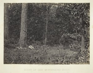 Scen för general McPhersons död, 186466. av George N. Barnard