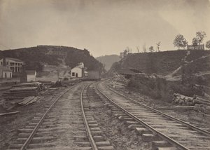 Allatoona-passet ser norrut, Georgia, 1860-talet. av George N. Barnard