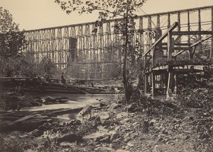 Trestle Bridge vid Whiteside, 1860-talet. av George N. Barnard