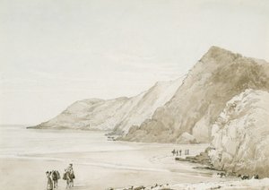 Caswell Bay (akvarell  blyerts på papper) av George Orleans Delamotte