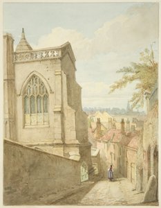 East End of St Mary Redcliffe (penna och akvarell på papper)