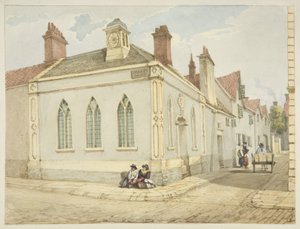 Trinity Chapel and Almshouse (penna och akvarell på papper) av George Orleans Delamotte