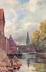 Katedralen från King Street Ferry (färg litho)