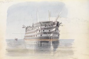 Trafalgar" under Upper Barracca, Malta, 27 mars 1852