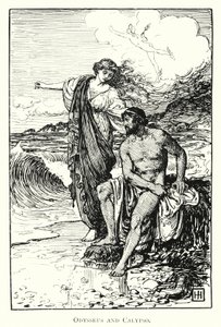 Odyssey: Odysseus och Calypso (gravyr)