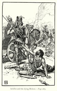Iliaden: Akilles och den döende Hektor (gravyr)