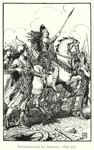 Iliaden: Penthesileia och hennes amasoner (gravyr)