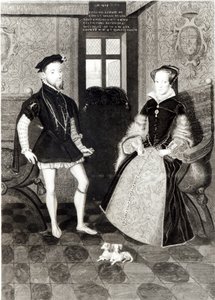 Porträtt av Filip II av Spanien (1527-98) och drottning Mary I (1516-58) graverade av Joseph Brown, 1812