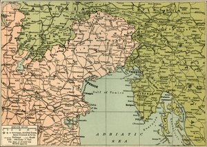 Karta över den italienska stridsfronten, 1919.