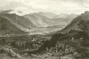 Rydal Water och Grassmere, från Rydal Park, Westmorland