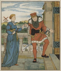 Illustration till rumpelstiltskinn av bröderna Grimm