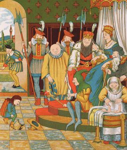 Rumpelstiltskin anländer för att göra anspråk på prinsessans förstfödda barn som belöning, 1882