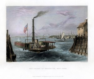 Färjan i Brooklyn, New York, USA, 1838. av George Richardson