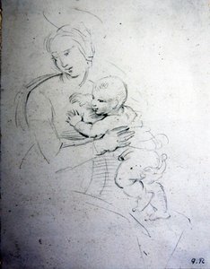 En mor och hennes barn - studera för de gamla av George Richmond